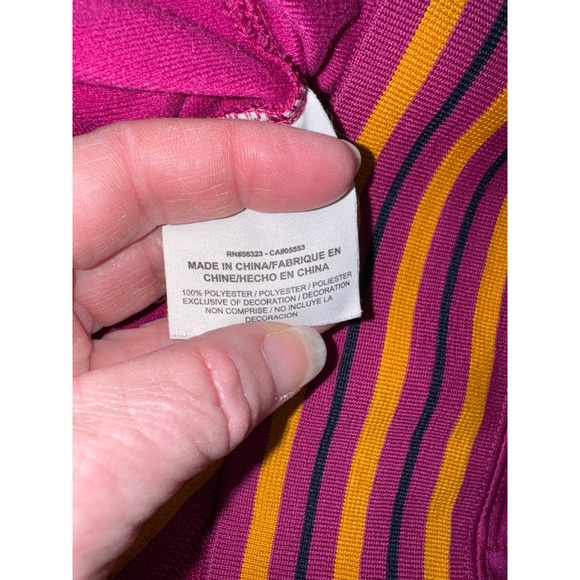 Nike‎ Purple Track Jacket Girls Medium Athletic Activewear Zip Up Stripes - Picture 4 of 5